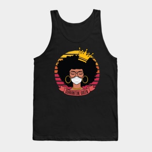 Retro Vintage Quarantine Queen Black Women Gift Tank Top